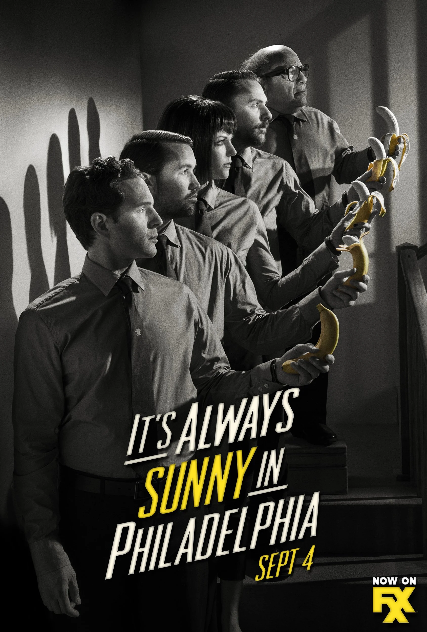 Key Art Poster Photographed by Matthias Clamer for the TV Series called It's Always Sunny in Philadelphia, featuring actor Danny DeVito.
