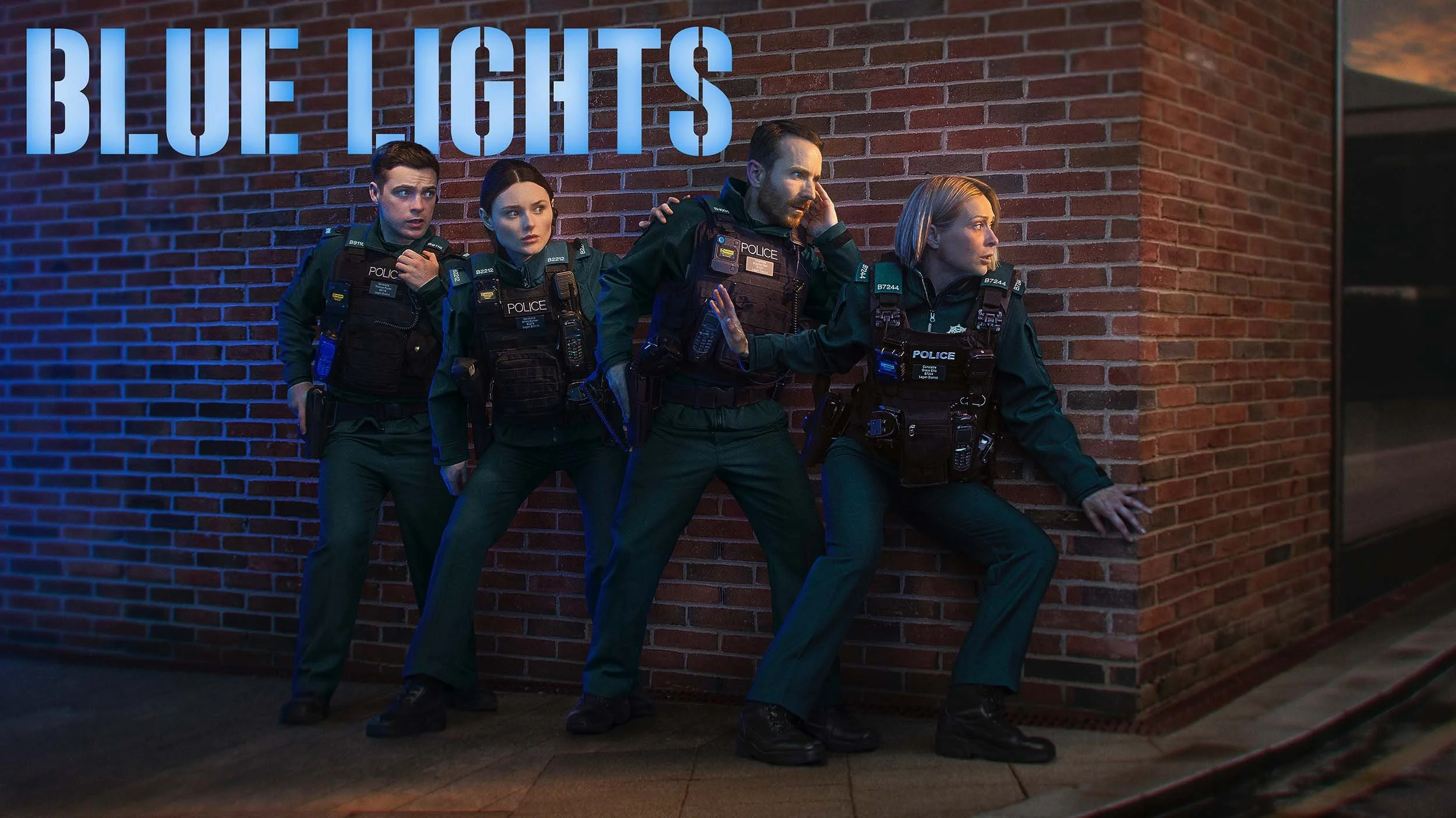 Key Art Poster Photographed by Matthias Clamer for the BBC TV Series called Blue Lights.