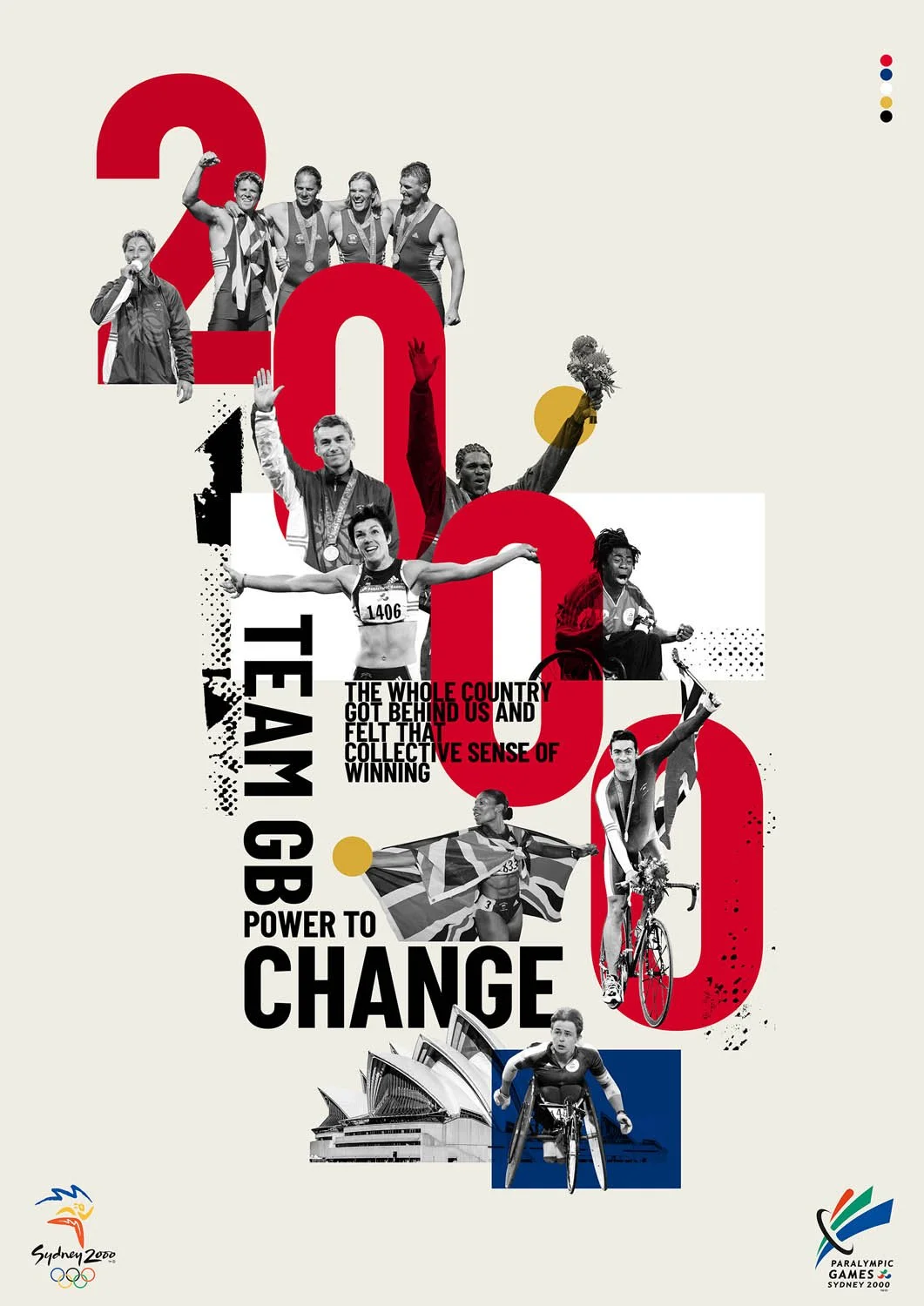 Poster collage illustration by artists Gibson Kochanek commissioned by UK Sport to celebrate their 25 year history.