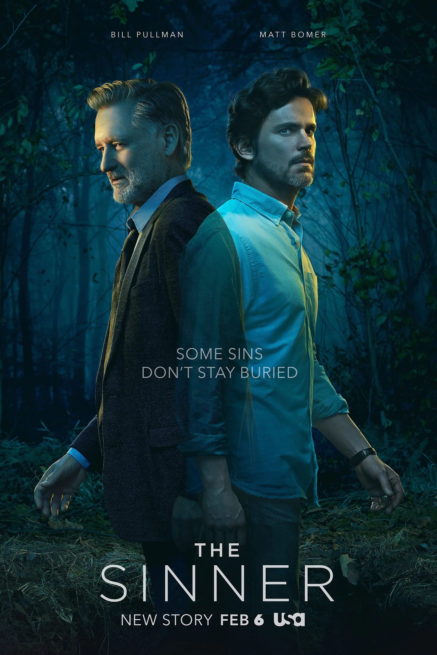 Key Art Poster Photographed by Matthias Clamer for the TV Series called The Sinner season 3 featuring the actors Bill Pullman and Matt Bomer.