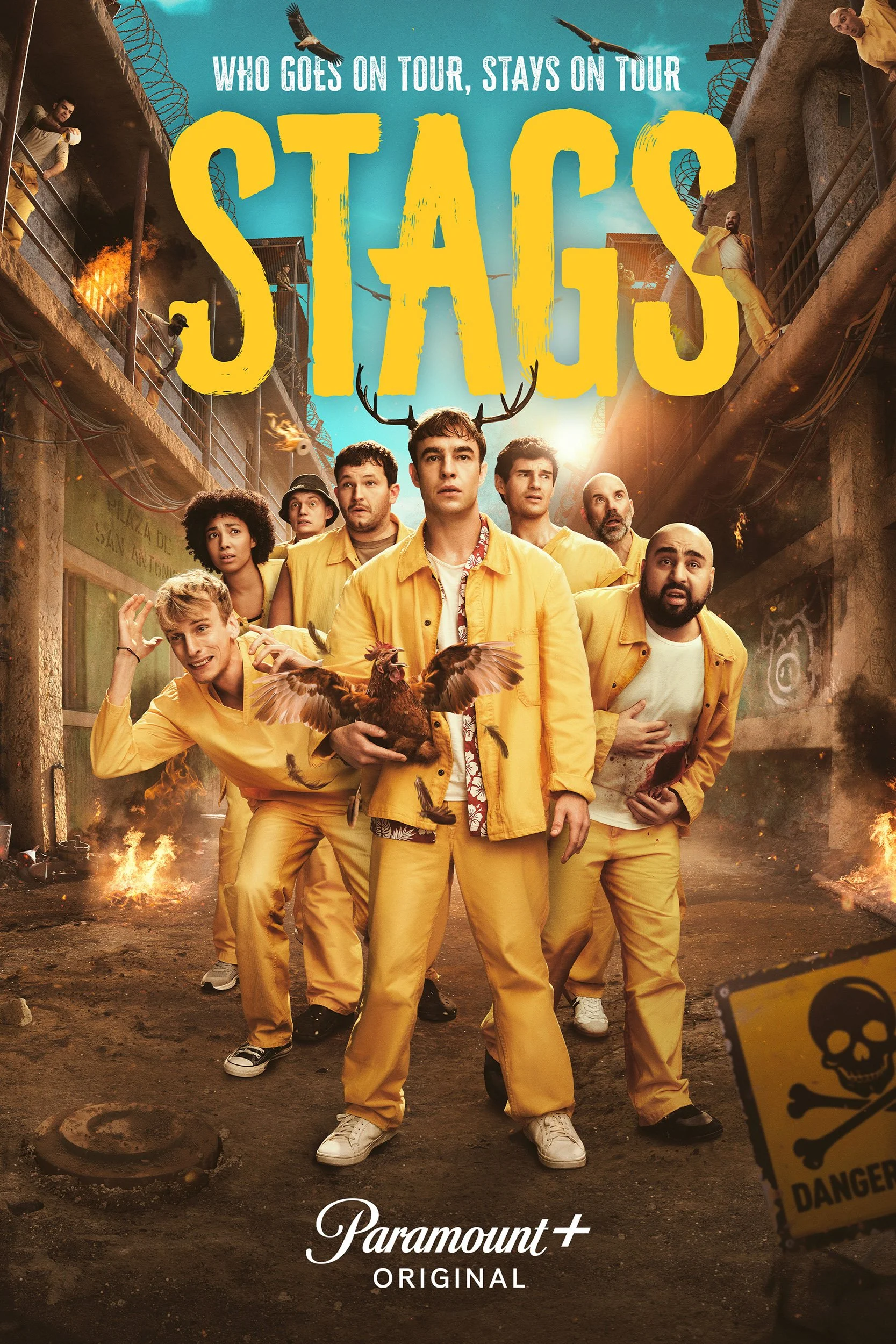 Key Art Poster Photographed by Matthias Clamer for the Paramount|+ TV Series called Stags, featuring the actors Oscar Foronda and Charlie Cooper.