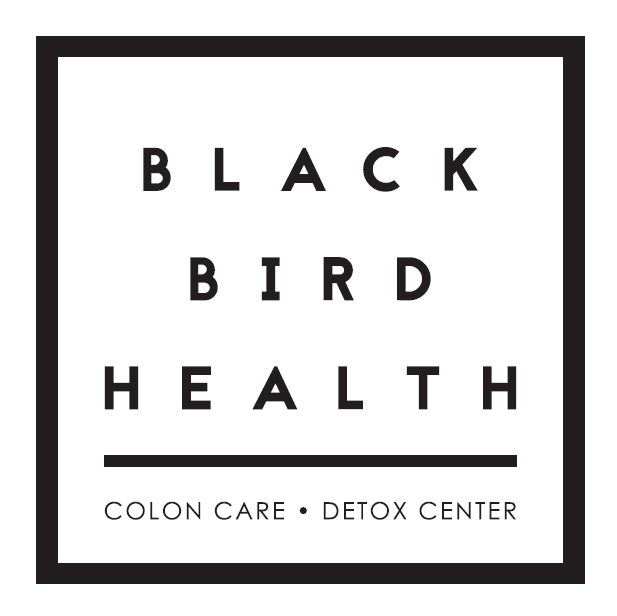 Black Bird Health logo with text 'Colon Care • Detox Center' in black on white background.