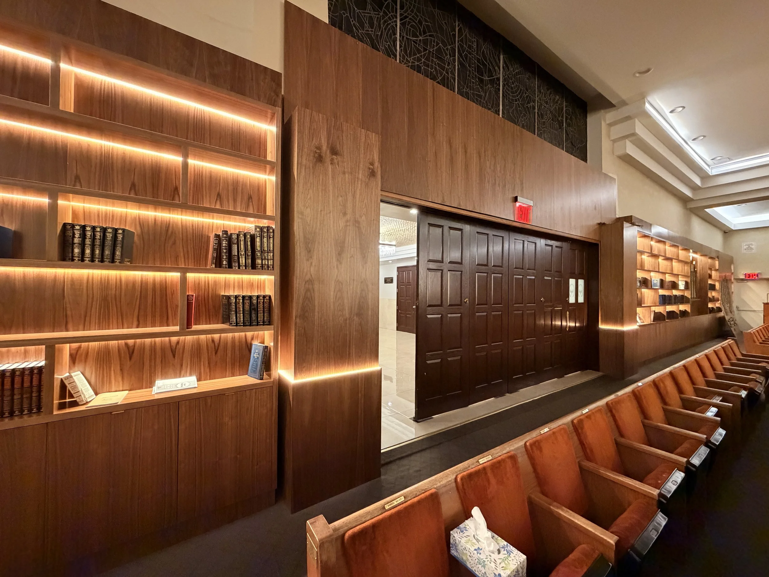 Interior renovation project at Flatbush Park Jewish Center.