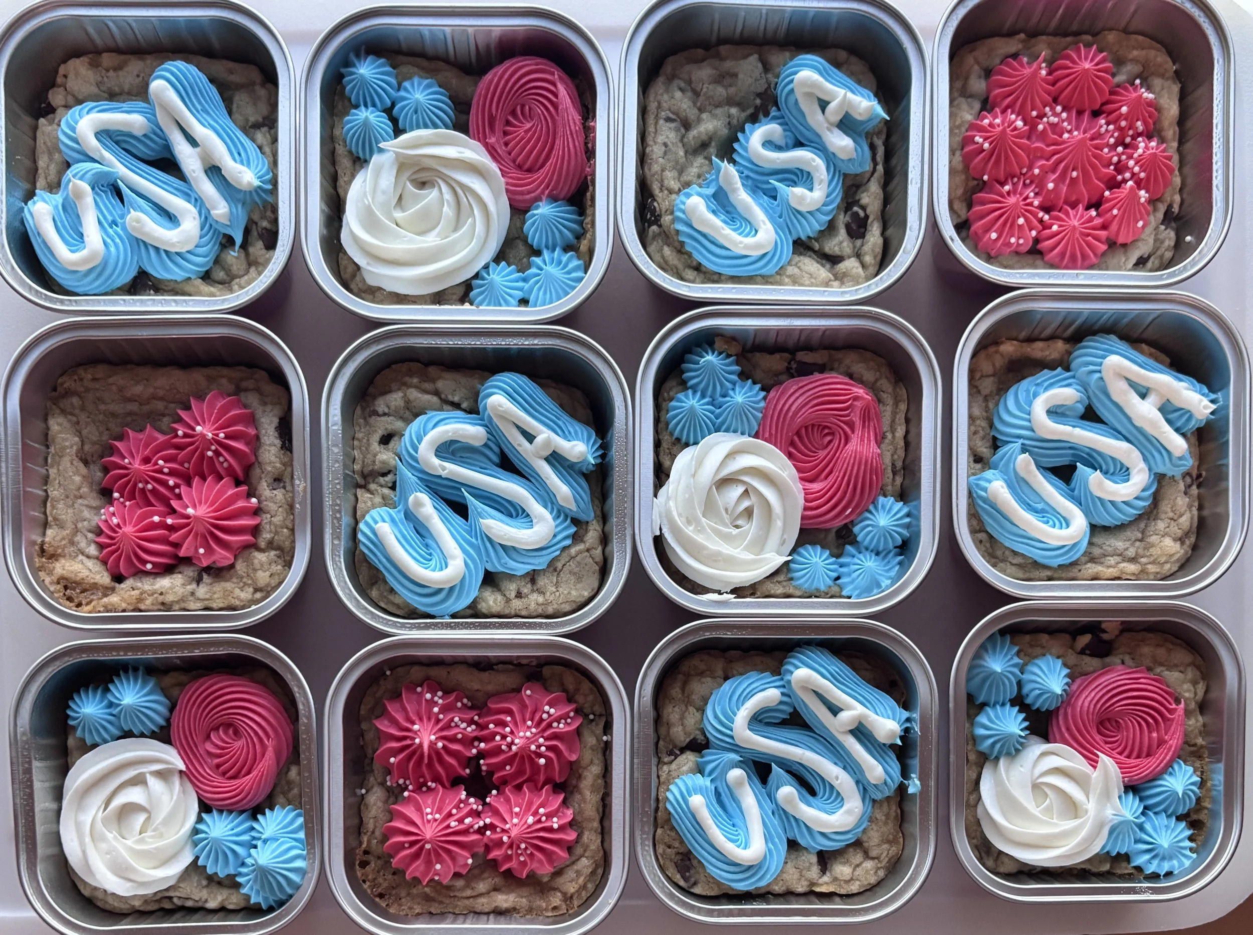 Our 4th of July event cookie cakes.