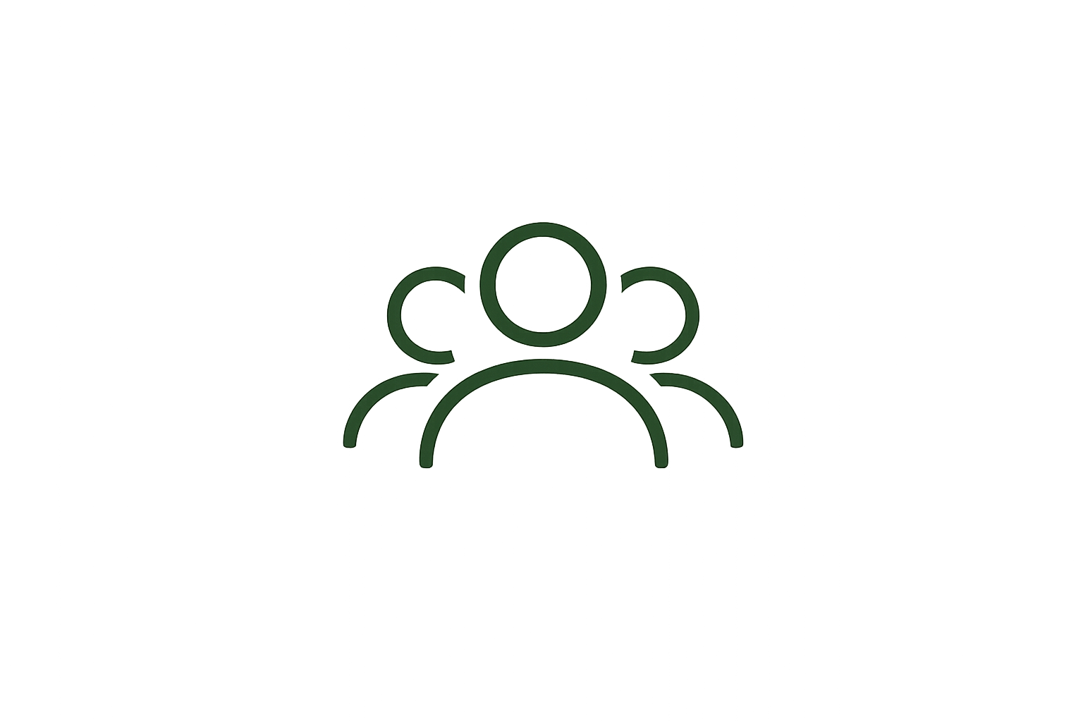 Icon of three people, representing a group or community.