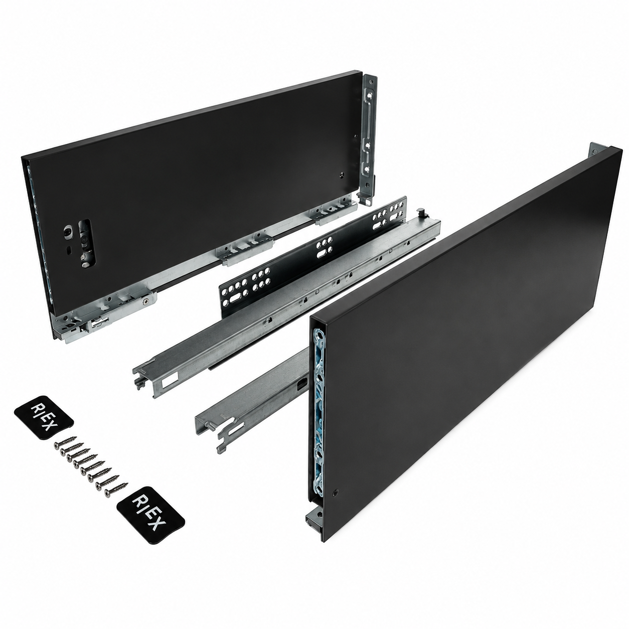 RiexTrack Double wall slide, 185/450 mm, dark grey