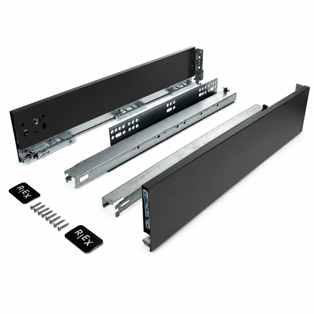 RiexTrack Double wall slide, 121/450 mm, dark grey