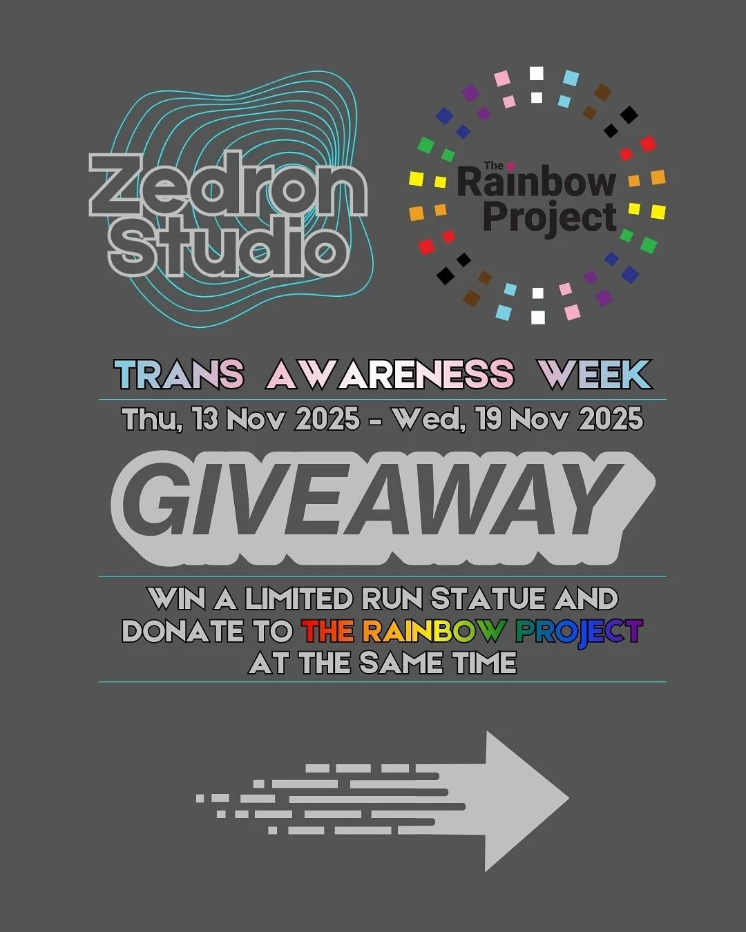 TRANS AWARENESS WEEK GIVEAWAY 🏳️&zwj;⚧️

This giveaway is running exclusively via Instagram.

To enter:
- Like this post.
- Tag a friend in the comments.
(Only comments with tags will be counted as entries)
- Share this post to your story fo