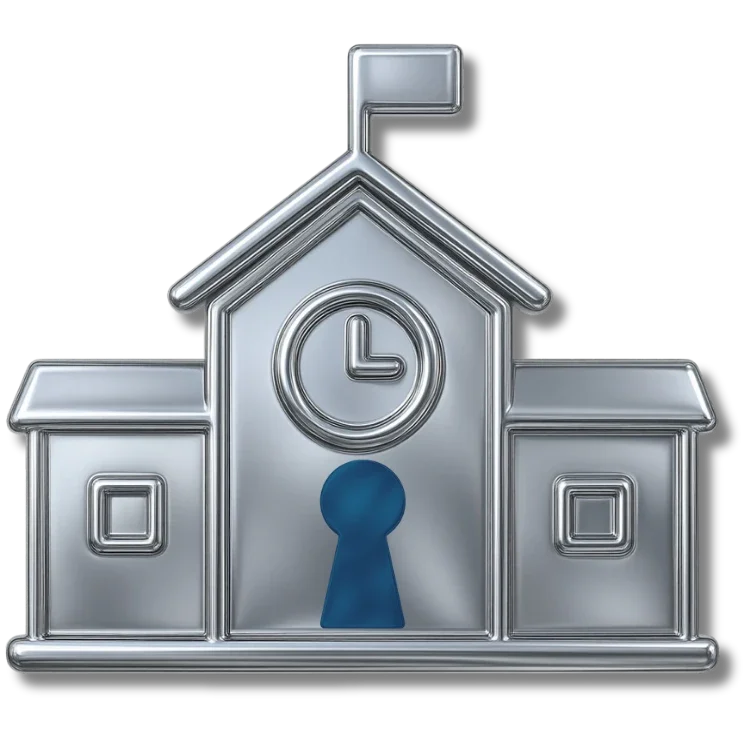 Schools and campus security locksmith services icon representing access control and master key systems for educational facilities in Maryland DC and Northern Virginia