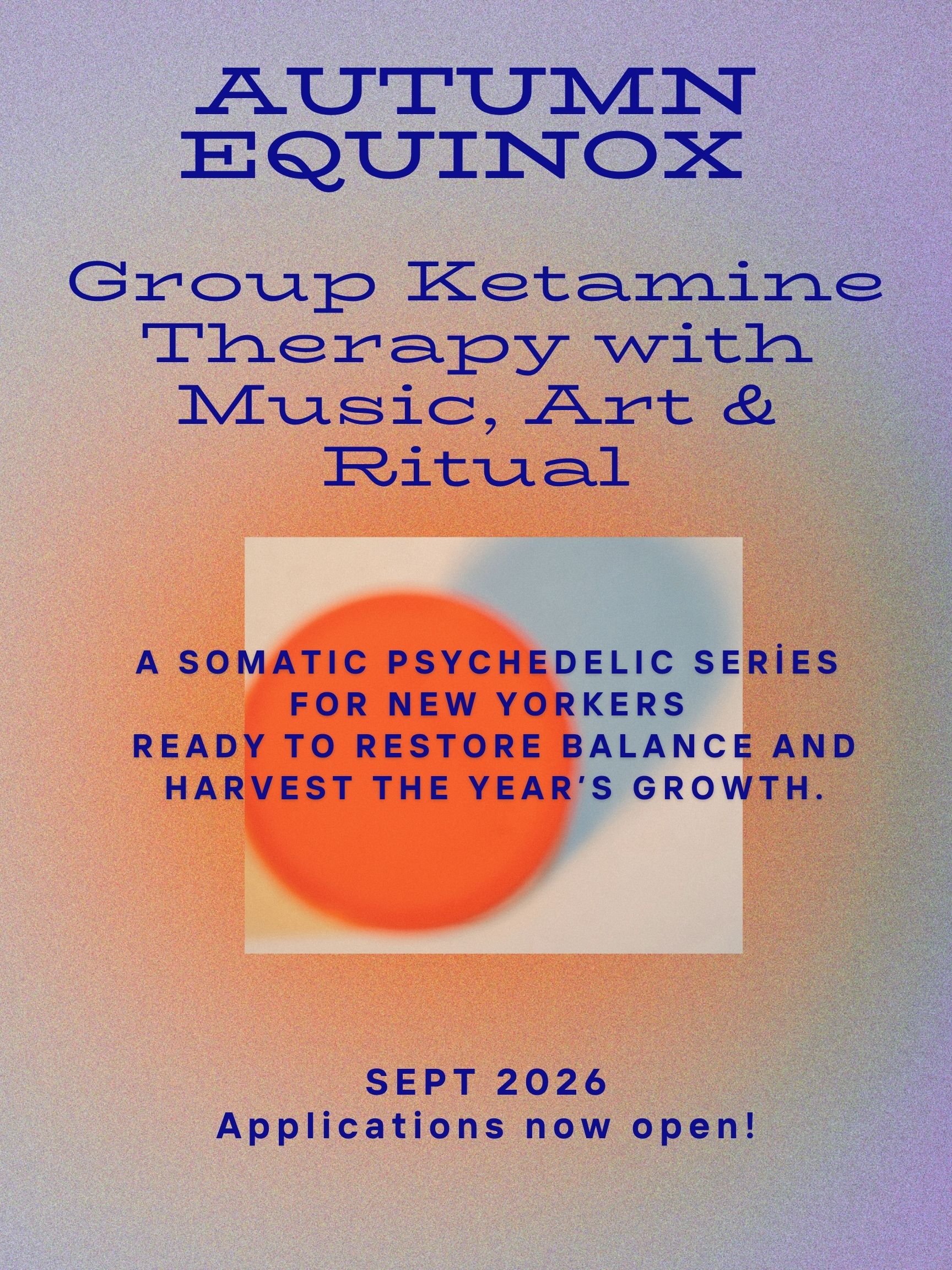 Brooklyn Ketamine-Assisted Psychotherapy Group with art therapy, sound bath, music, ritual, and integration for trauma, anxiety, depression, and burnout.