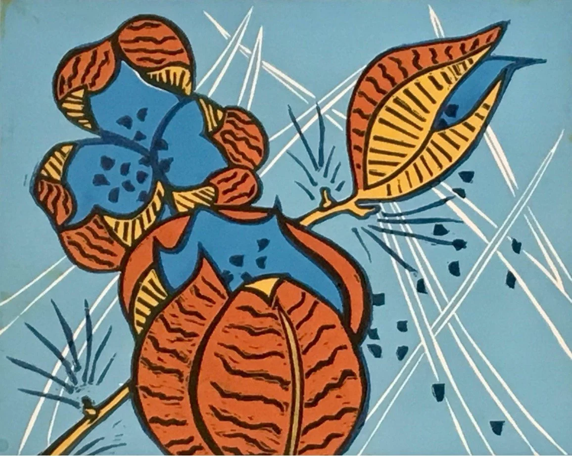 Dispersal  2016 
Limited edition reduction linocut 
10 x 8 
Available