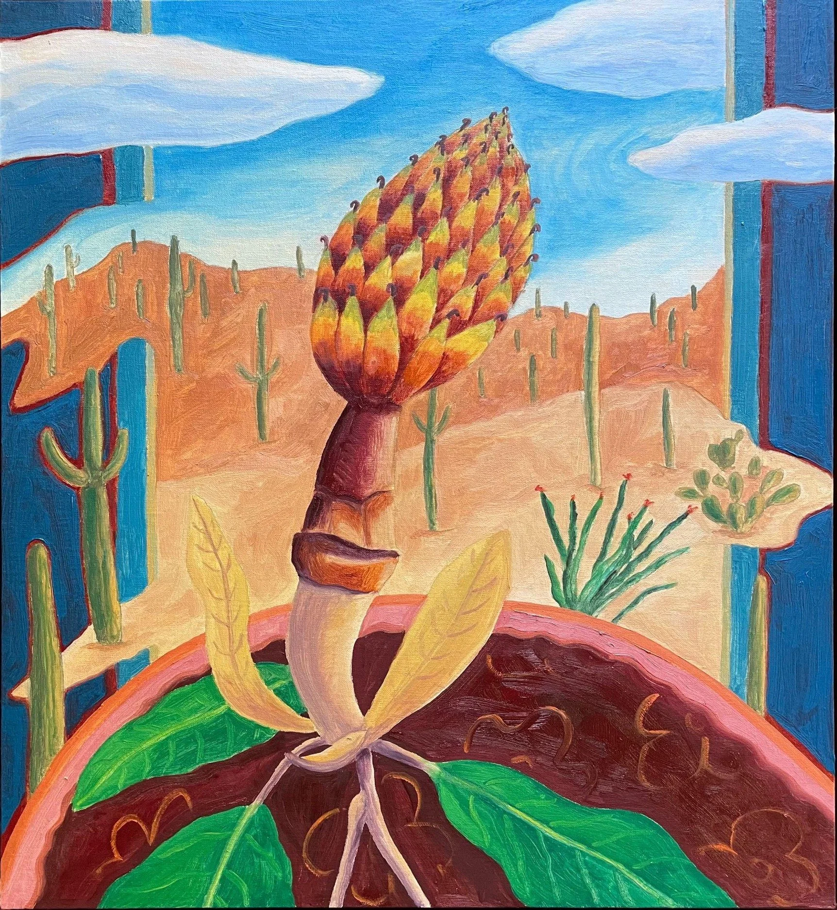 Out of the Desert & Into the South 2024 Oil on linen panel 16 x 20  NFS