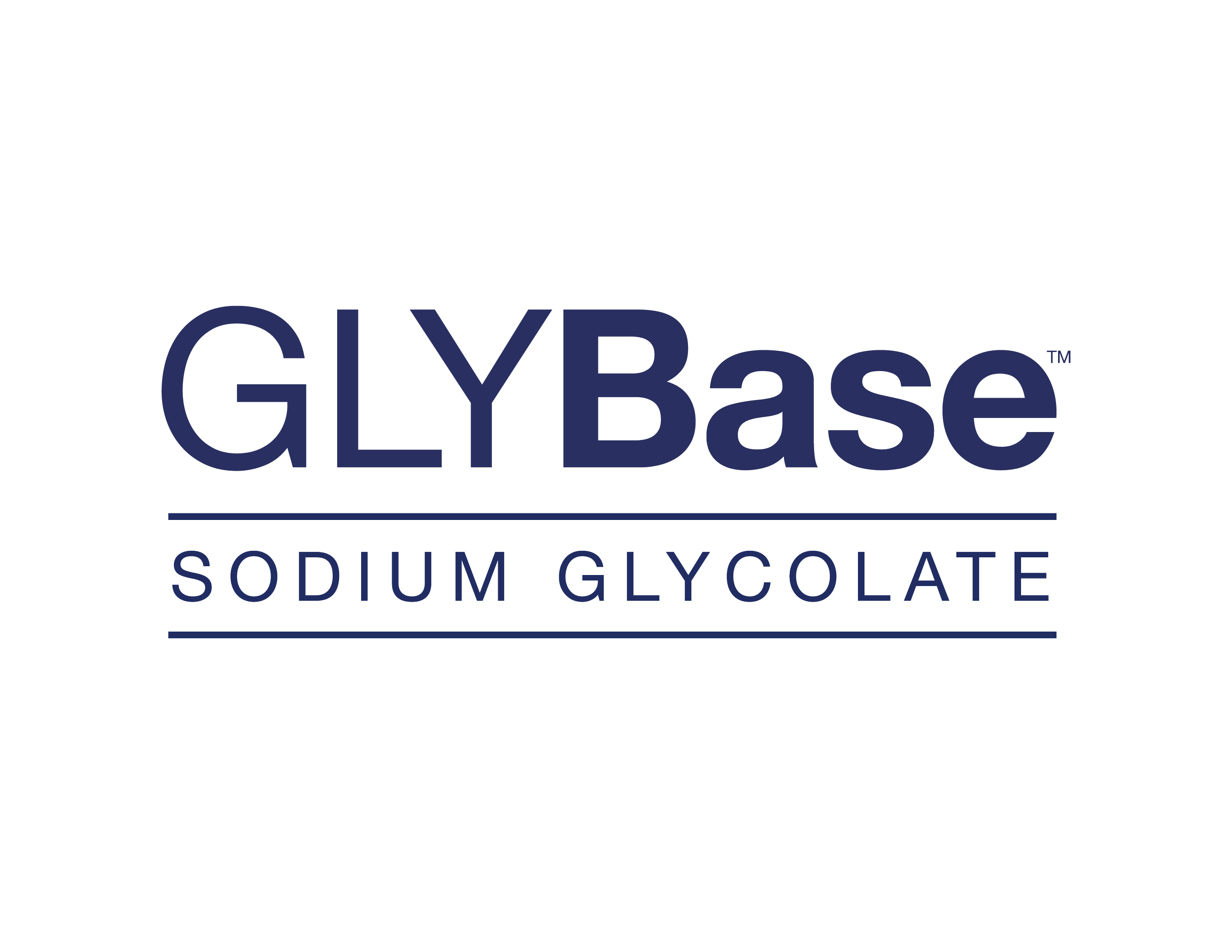 GLYBase™ stacked logo — high-purity sodium glycolate by CrossChem