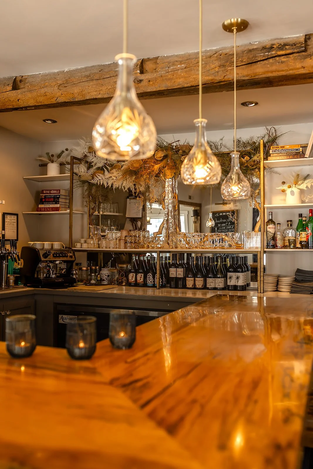 Bar at Cork Restaurant and Natural Wine Shop in Stowe, Vermont — craft cocktails and natural wine