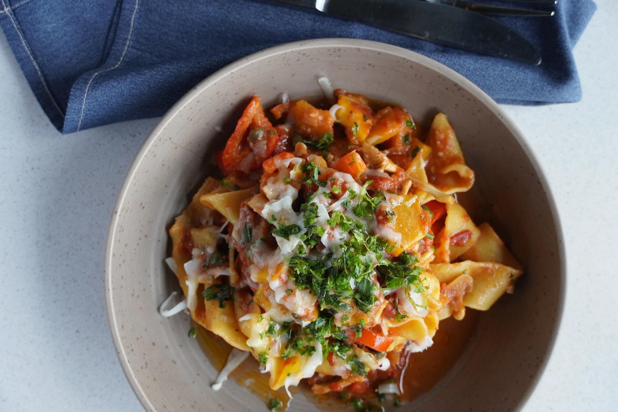 Seasonal and house-made pasta dish at Cork Restaurant in Stowe, Vermont — farm-to-table menu by Executive Chef Weston Nicoll