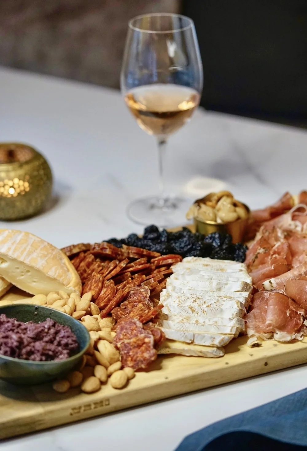 Local Vermont charcuterie and natural wine at Cork Market in Stowe, VT