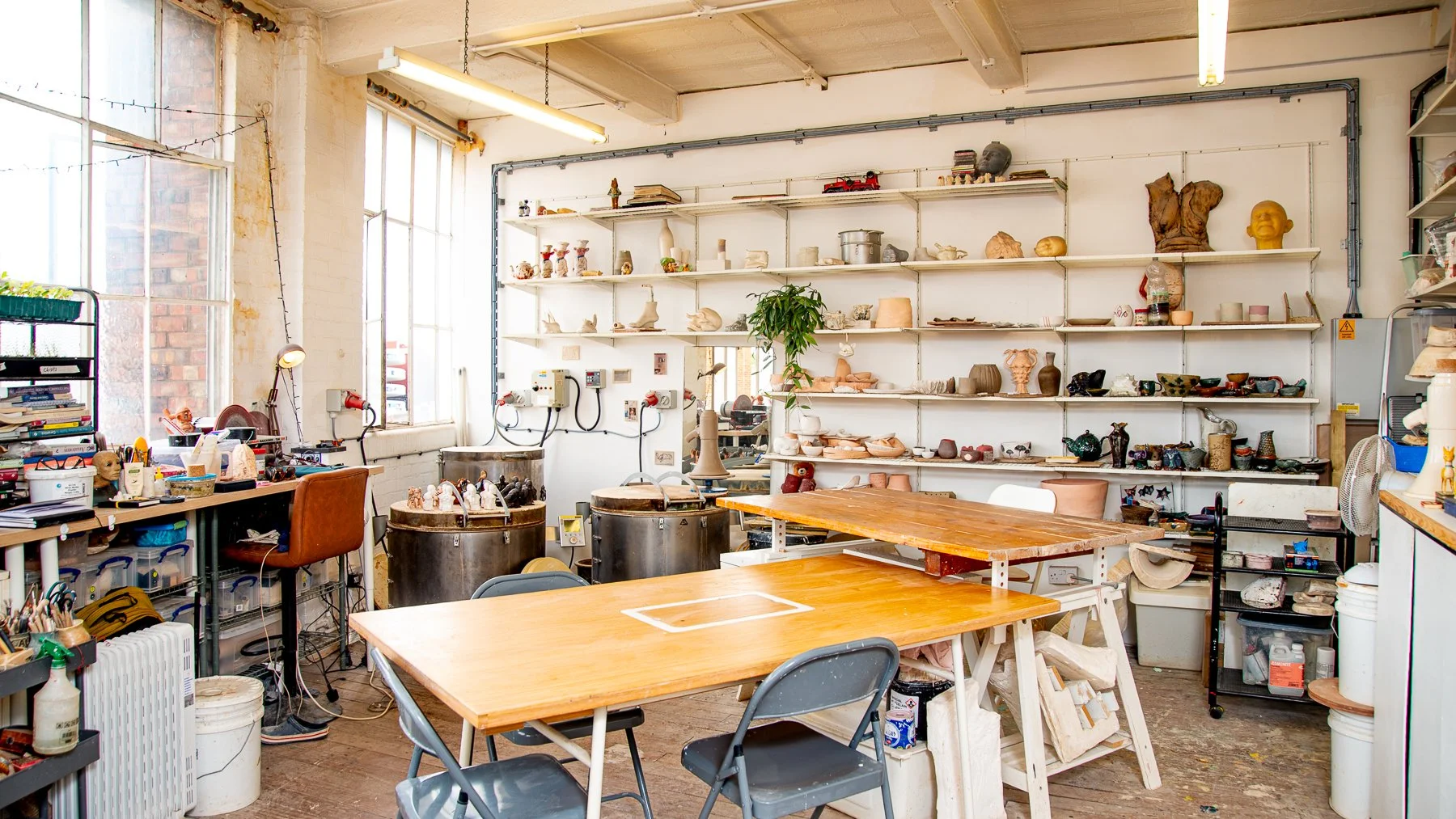 Inside the ceramics studio at Studio One Ceramics in Wood Green London