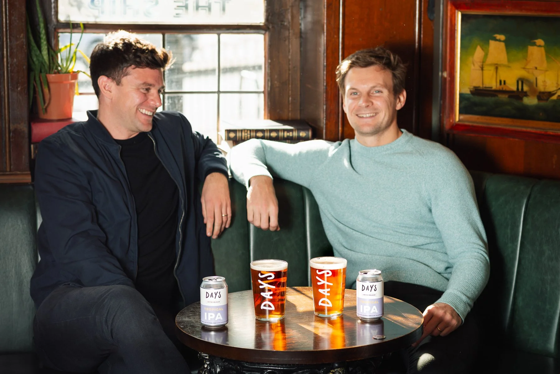Mike and Duncan founders of Days beer in a London pub