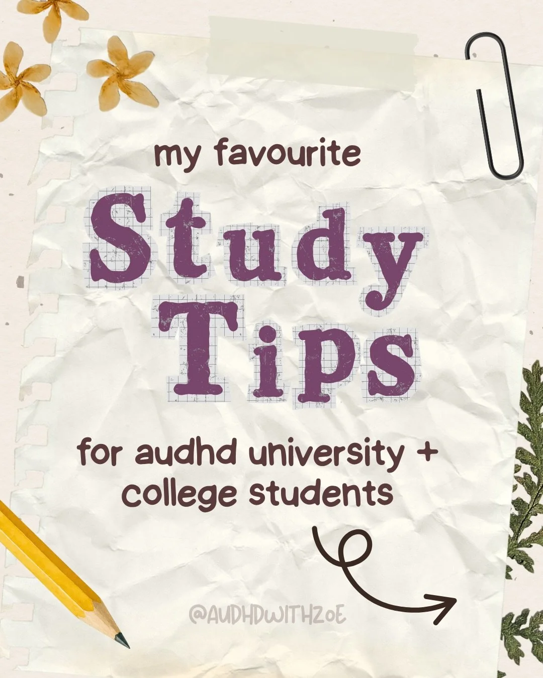 if studying is feeling harder than it should, you might just need a different approach! 

a lot of traditional advice assumes that if you know what you need to do, you&rsquo;ll just do it (lol)

as we know for those of us who are adhd/audhd&hellip; t