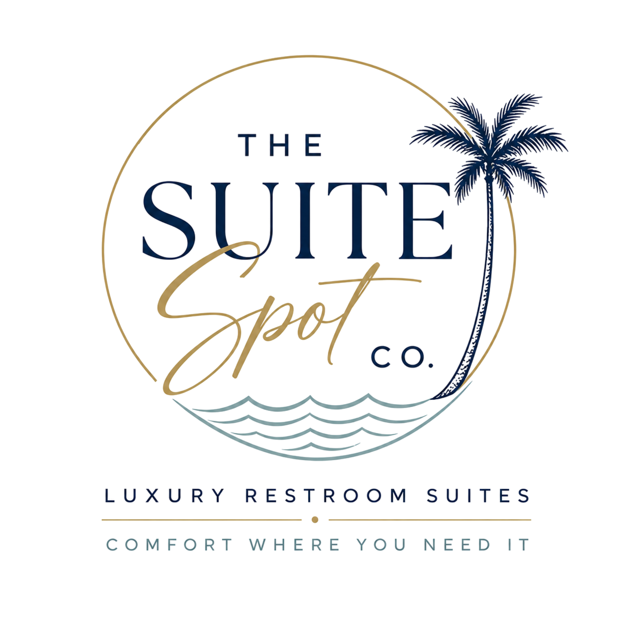 Suite Spot Co. logo with waves and palm tree in Mobile, AL