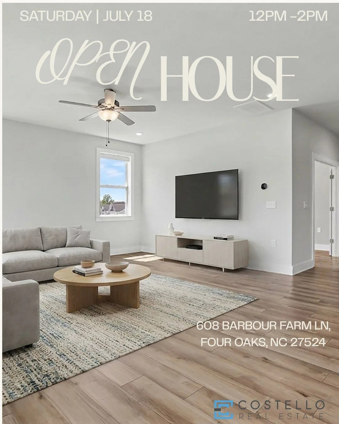 OPEN HOUSE
SATURDAY | JULY 18
12PM - 2PM

Join us! Showings available during the open house. 

Affiliated with Costello Real Estate and Investments, LLC