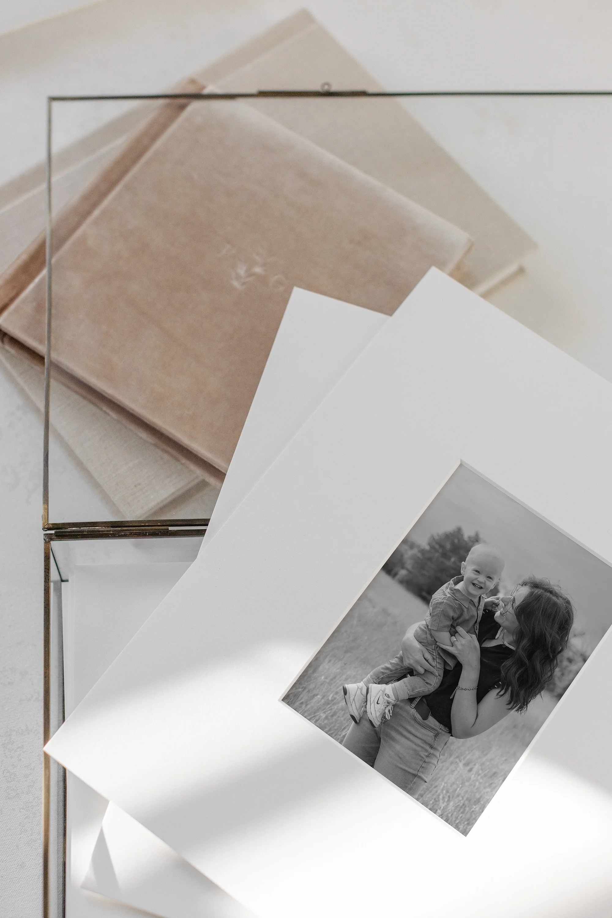 Heirloom matted prints from a session with Sari Risbey photography