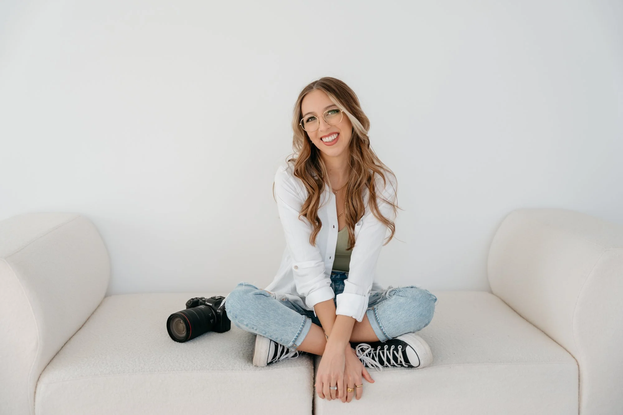 a winnipeg family photography, sari, sitting on a white bench