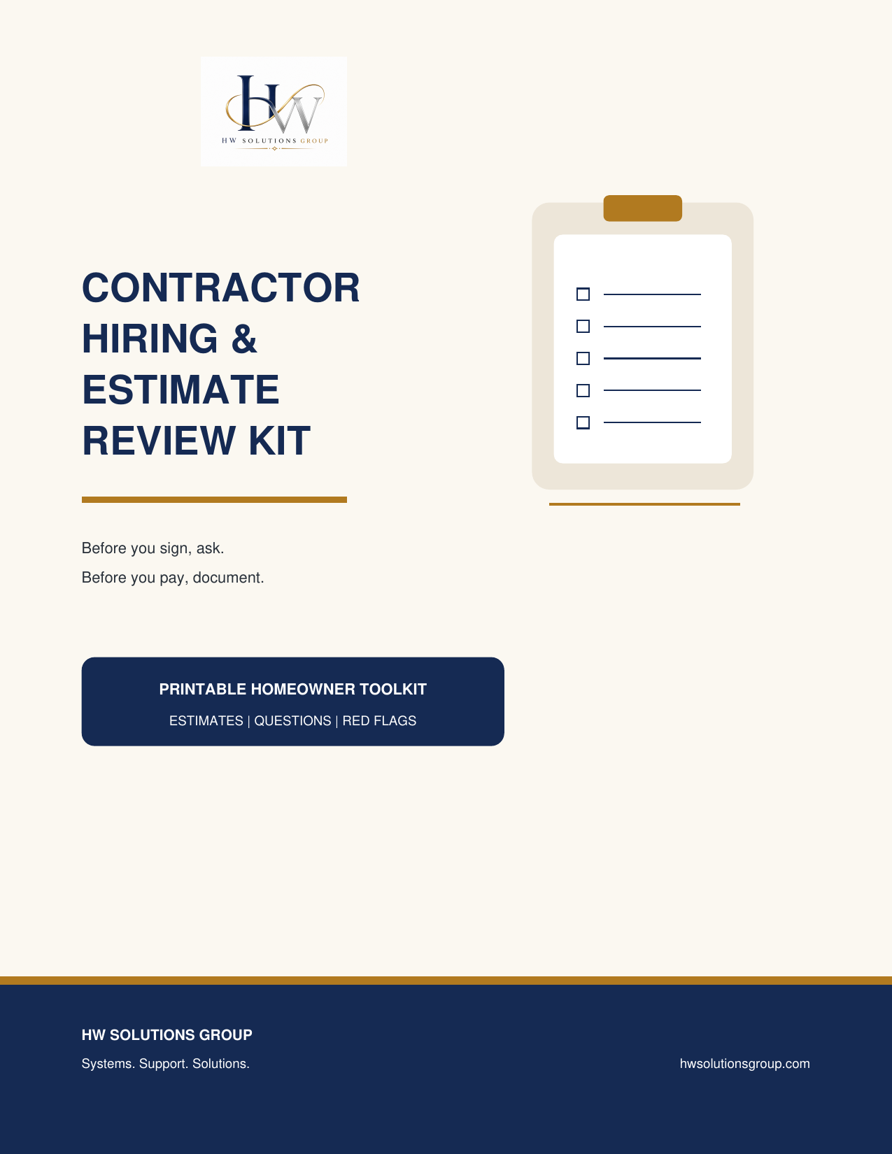Contractor Hiring and Estimate Review
