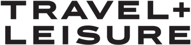 Travel and leisure text in black font on a dark background.
