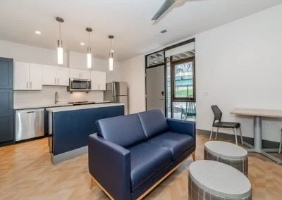 Typical interior unit at Liberty Place, Knoxville, TN. Fully furnished residential units for homeless and low income veterans using project based HUD VASH vouchers.