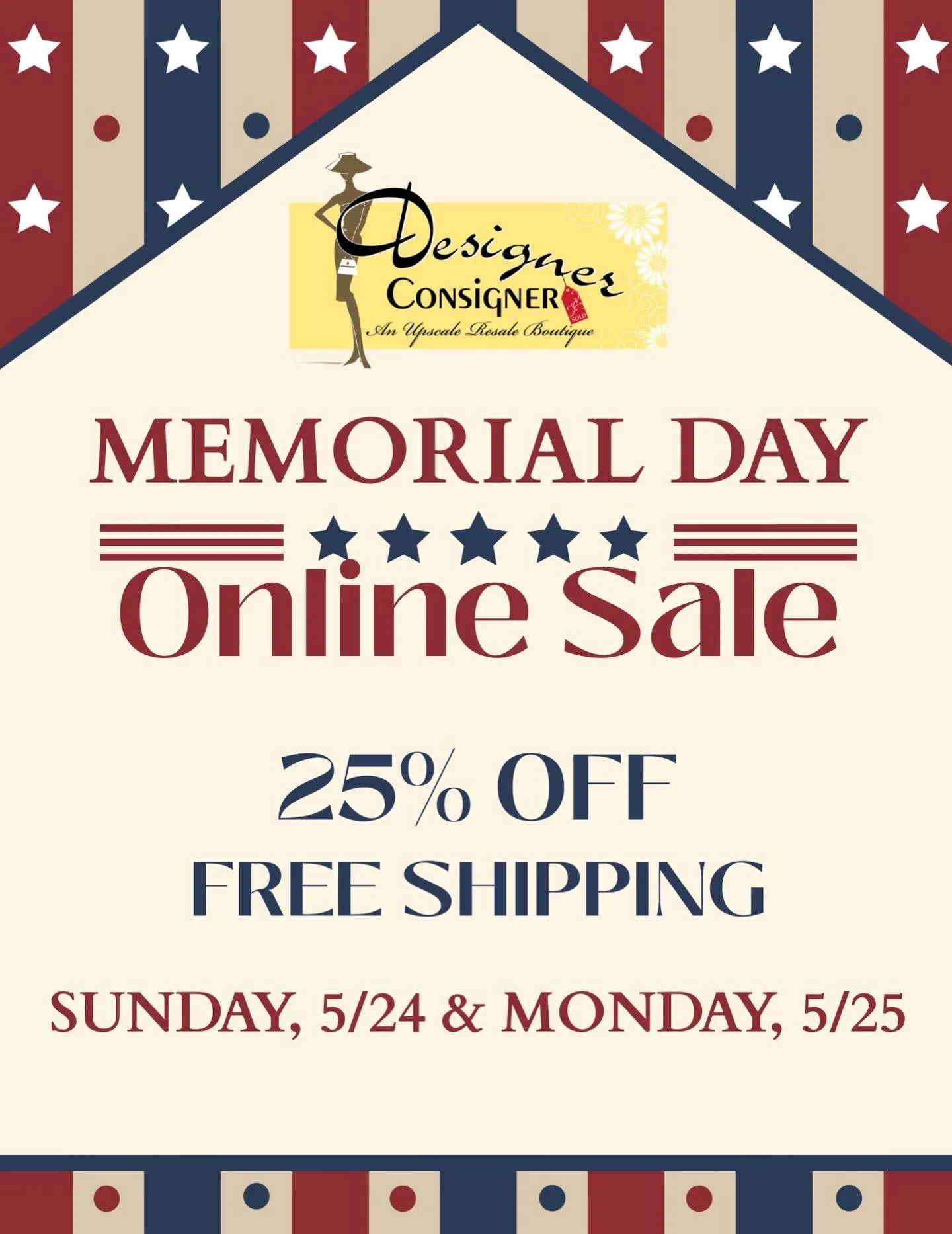 Head to our Shopify Website TONIGHT for 25% OFF and FREE SHIPPING!

This sale begins at 12:00 AM on Sunday, May 25th and ends at 11:59 PM on Monday, May 26th!

The discount applies AUTOMATICALLY
New arrivals are excluded 

We are now closed on Sunday