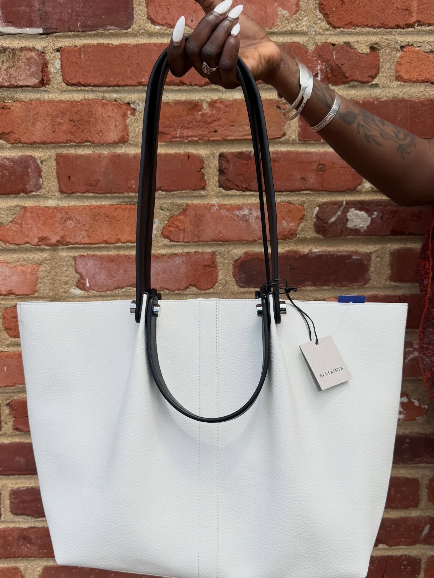 NWT All Saints Tote
Retail $299, OUR PRICE $154.99

#designerconsigner #consignment #shopsmall #nwt #leather