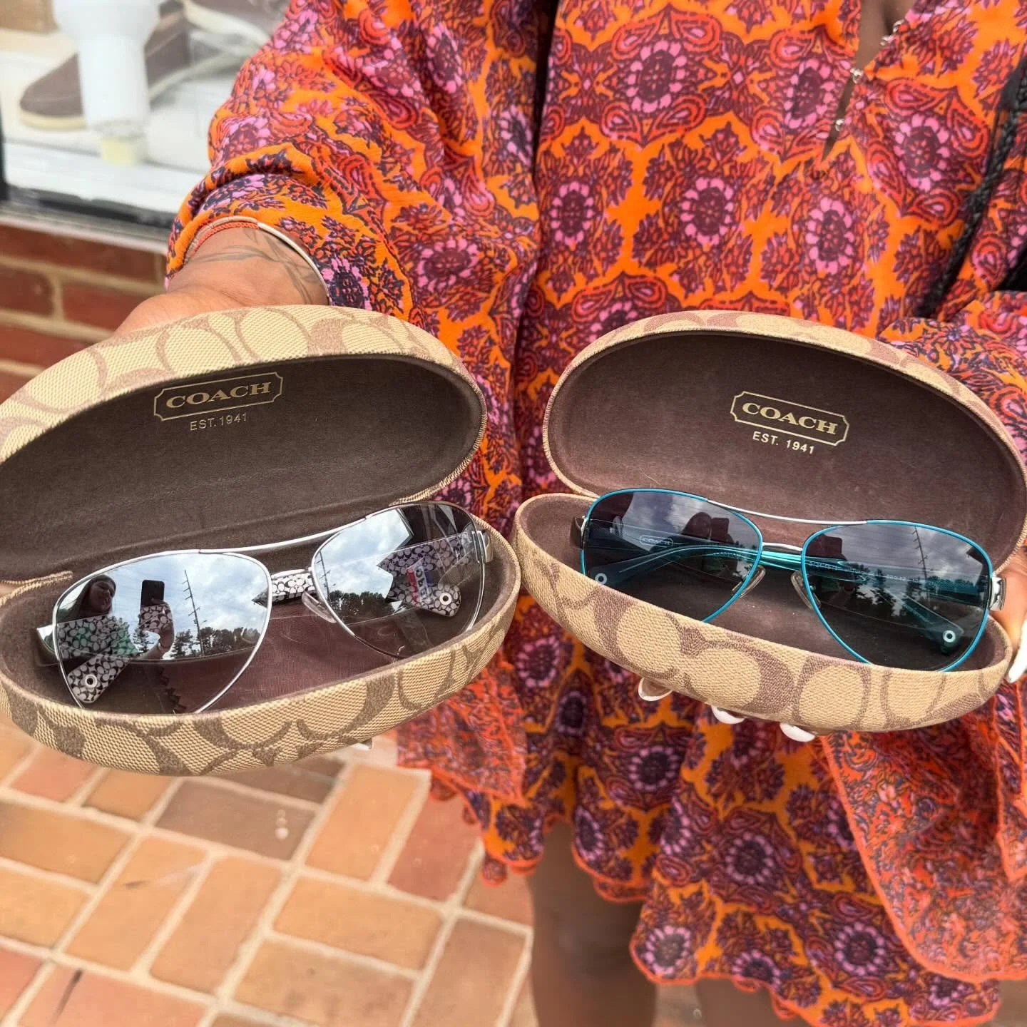 Coach Aviators!
$65.99 each 

#consignment #designerconsigner #coach #coachsunglasses #shopsmall