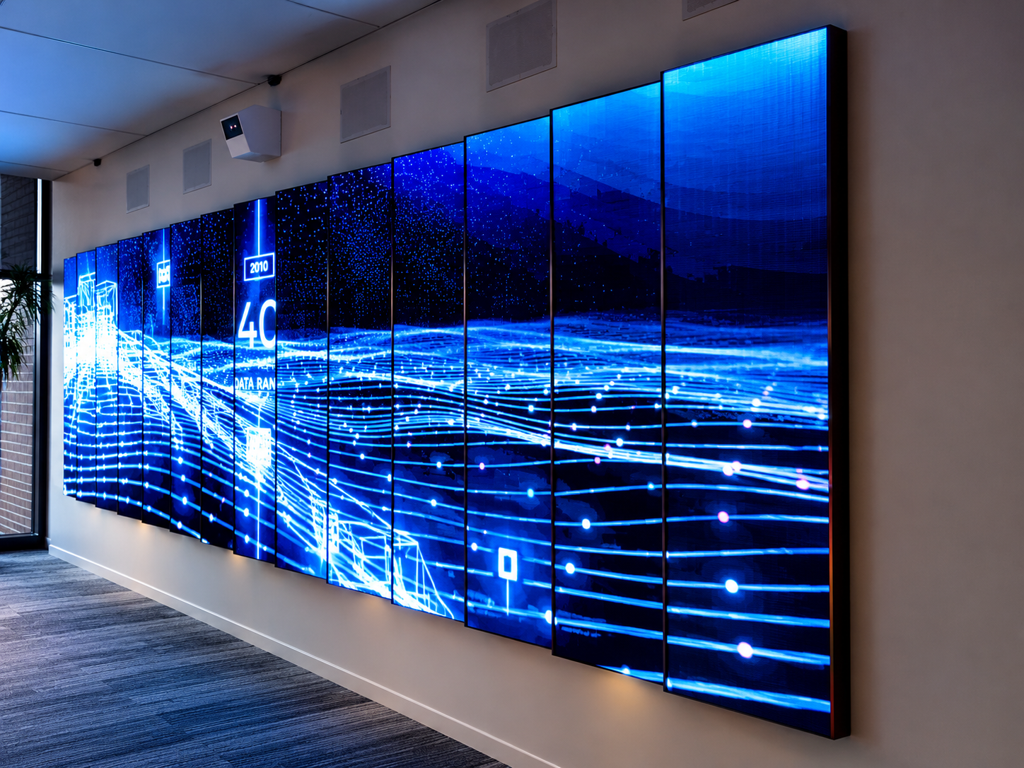 Futuristic Blue Data Wall in Modern Lobby.png