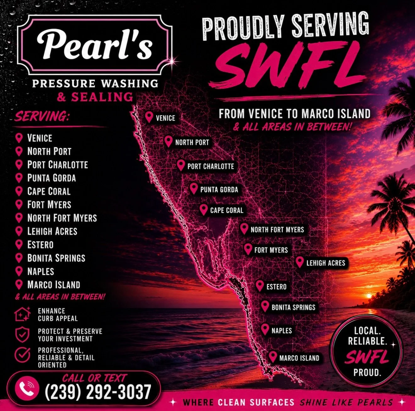 Proud to serve SWFL from Venice to Marco Island &amp; everything in between.✨

If your pavers, travertine, concrete, pool deck, house, or driveway need some attention we&rsquo;ve got you covered!

📍 serving SWFL 
📲 CALL/TEXT (239) 292-3037

#pressu