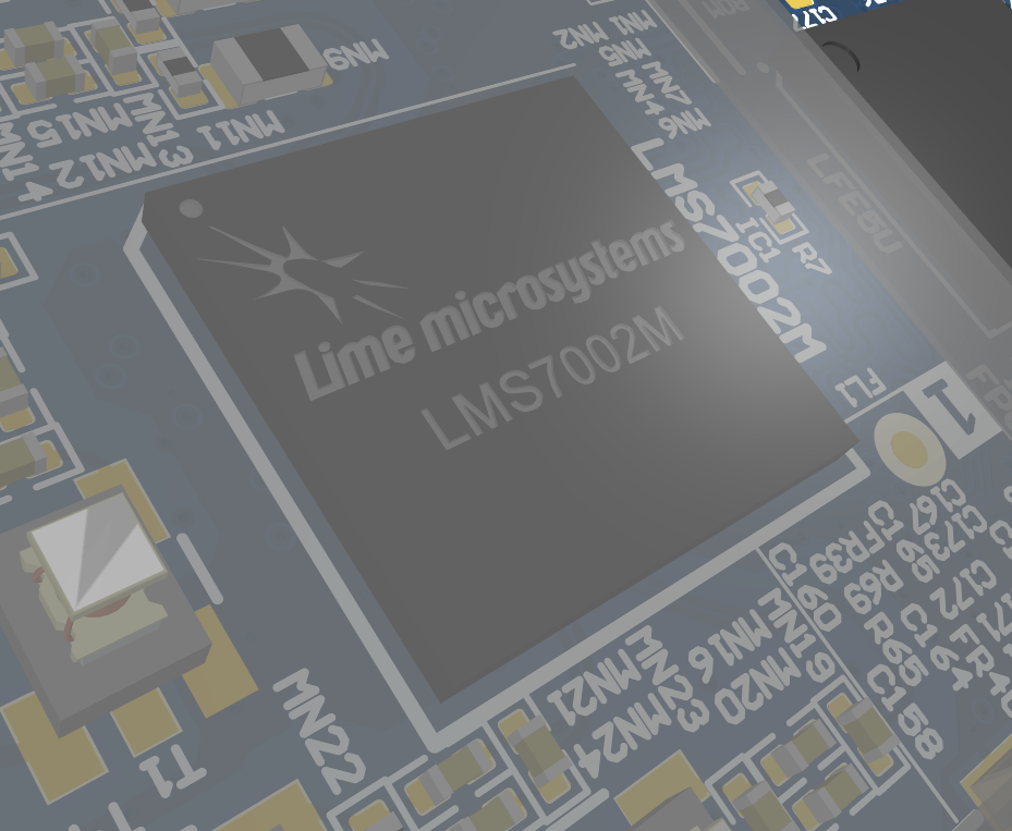 Software defined radio addon based on LMS7002 for Artix 7 system