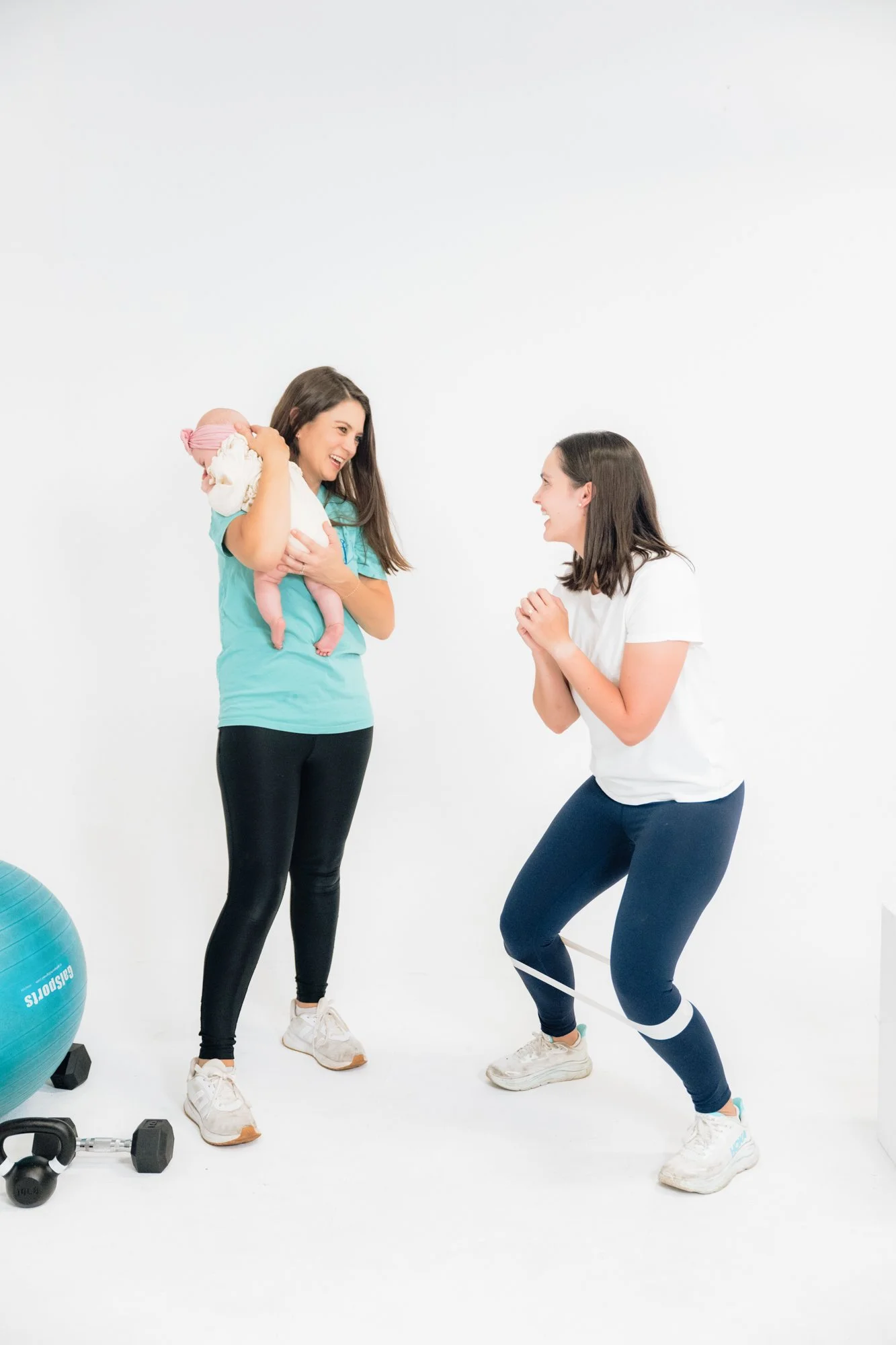 A pelvic floor therapist working with a patient who has pelvic organ prolapse
