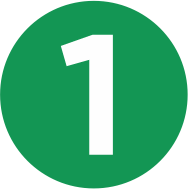 A green circle with the number 1