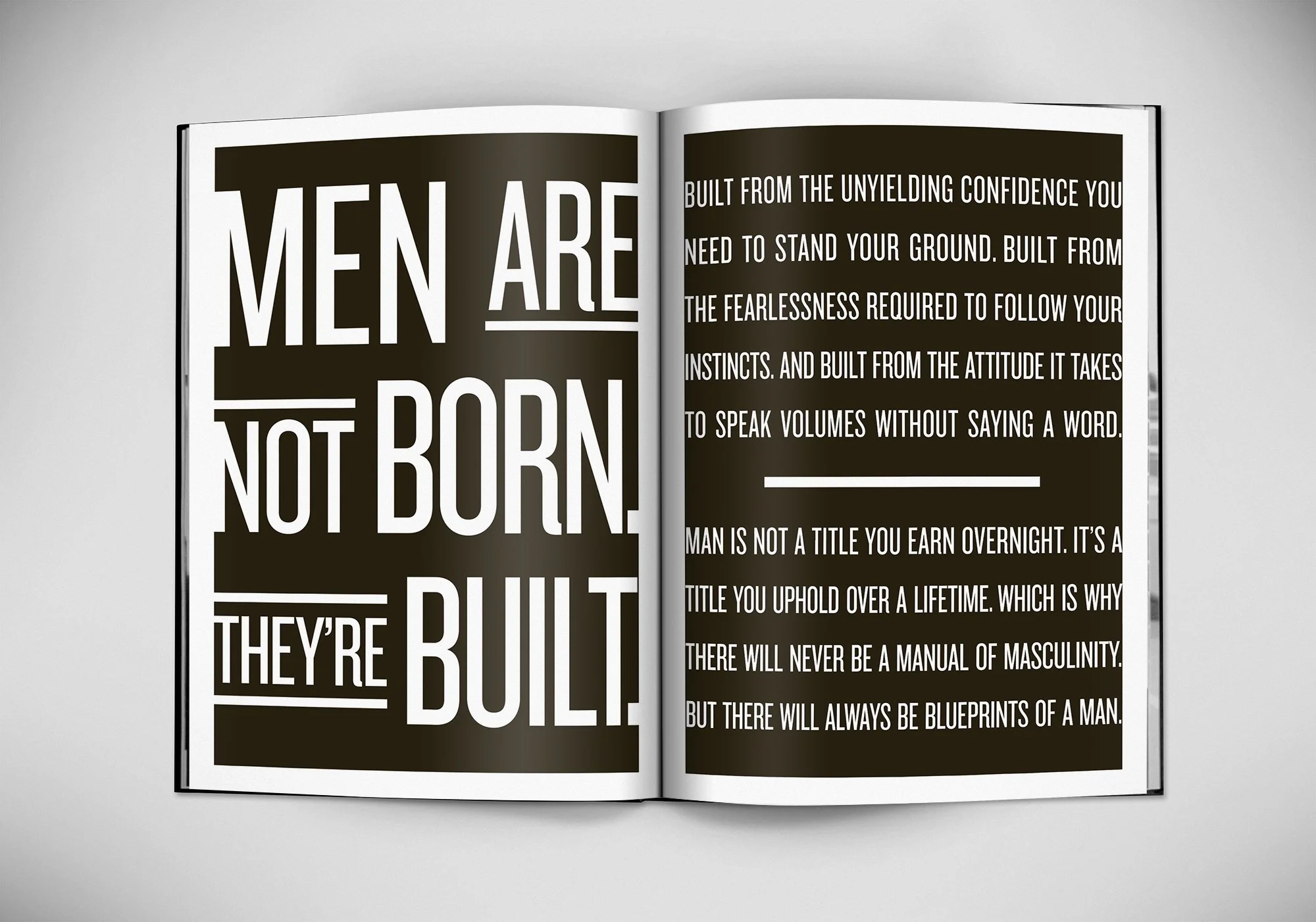 American Crew style selector: Men are not born, they're built.