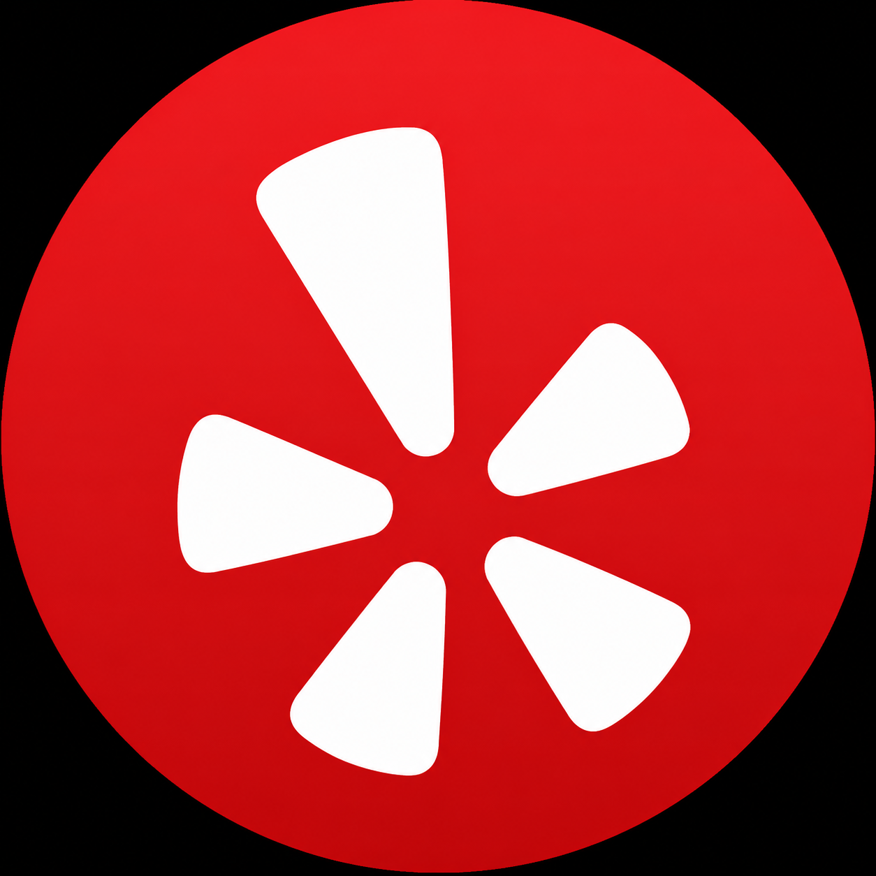 A stylized icon of a sliced orange or grapefruit with white sections on a red circular background.