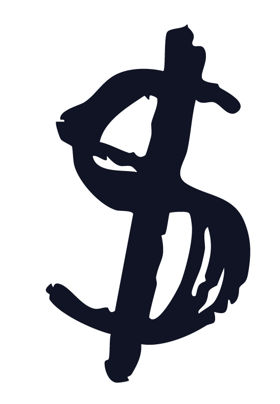 A graffiti-style dollar sign.