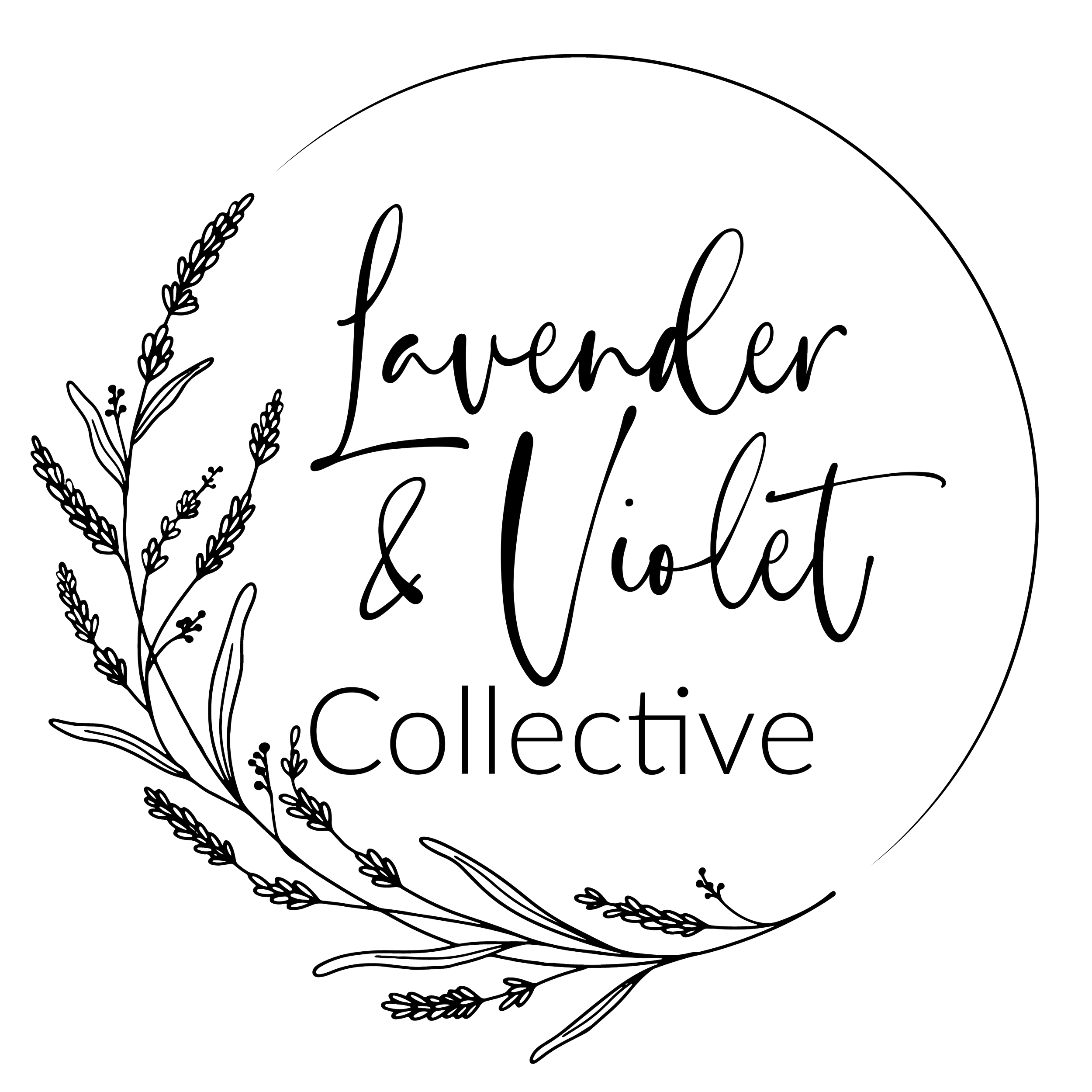 A black and white graphic design featuring the words 'Farmer's Collective' written in cursive, surrounded by illustrations of wheat stalks.