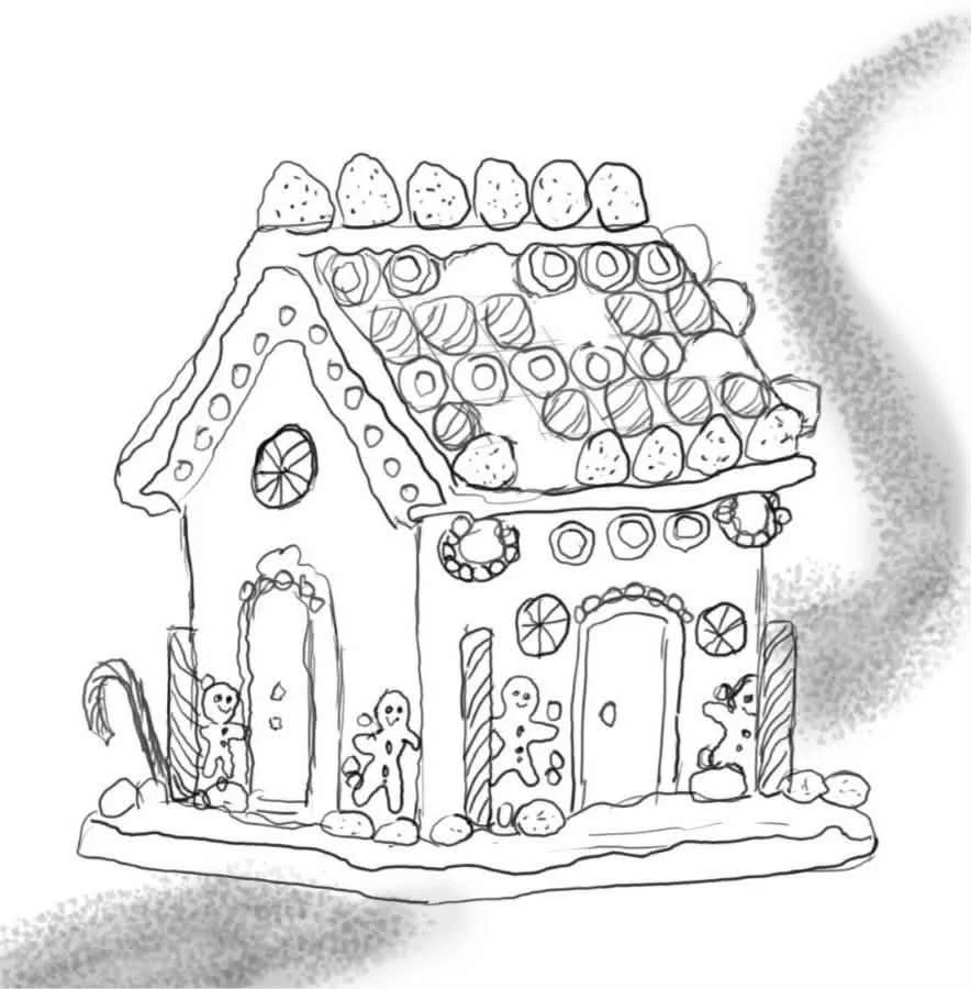 Color picture gingerbread house
