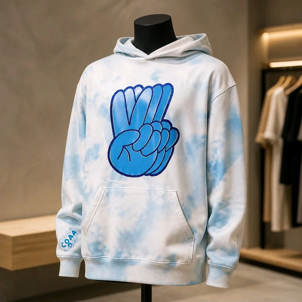 Peace Sign Graphic-Lite Weight Hoodie-3XL