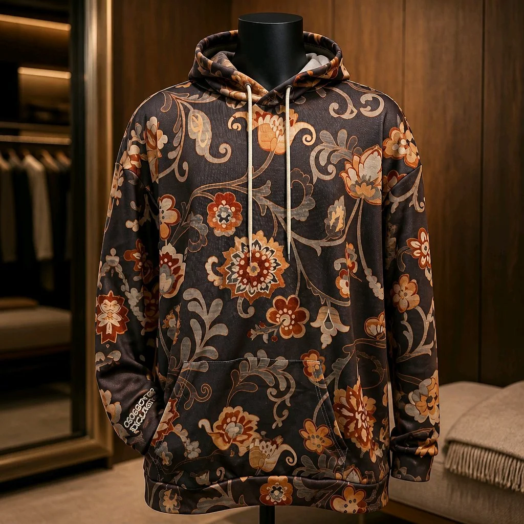 Floral Harmony-Lite Weight Hoodie - 4XL
