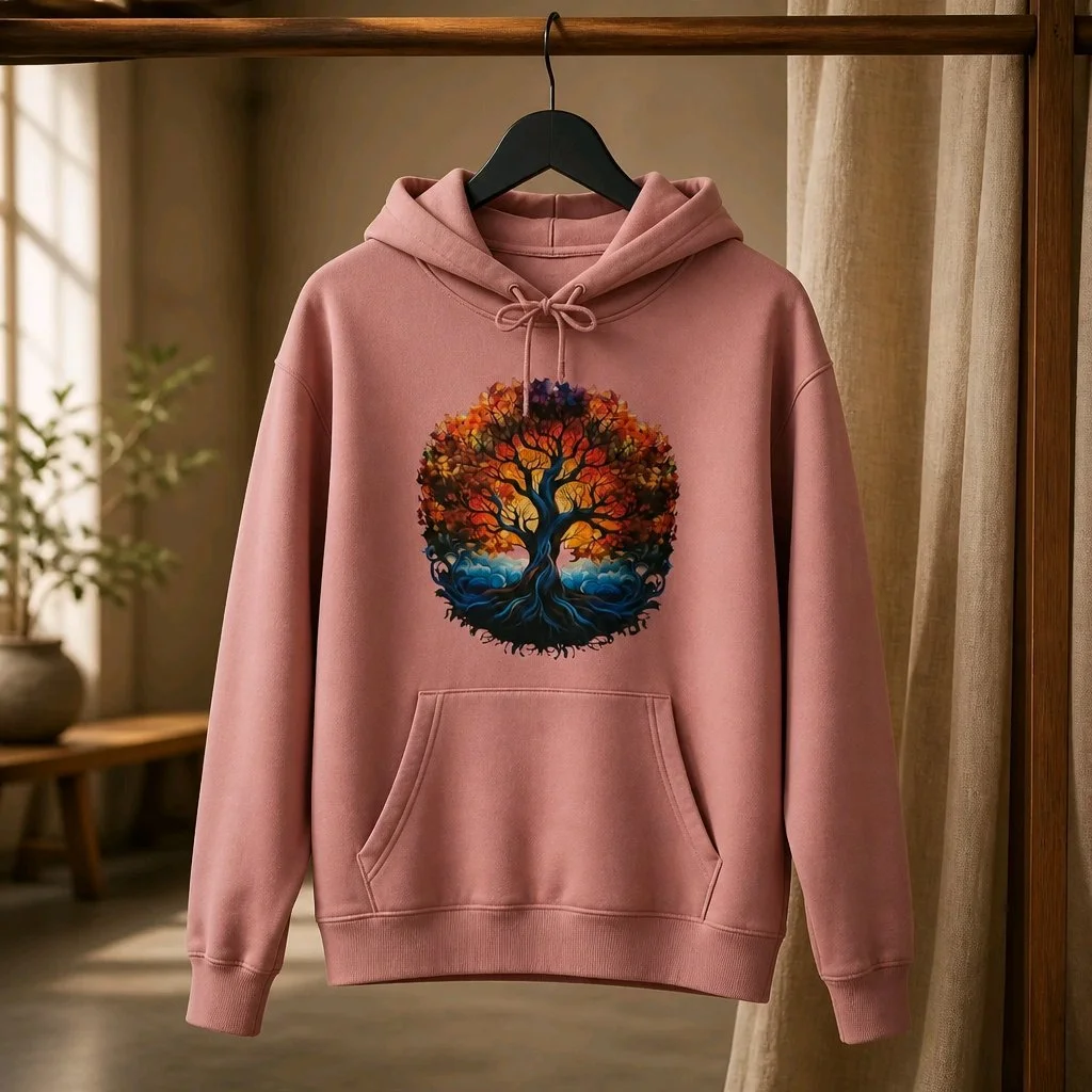 Artistic Harmony Tree Hoodie-Oversized