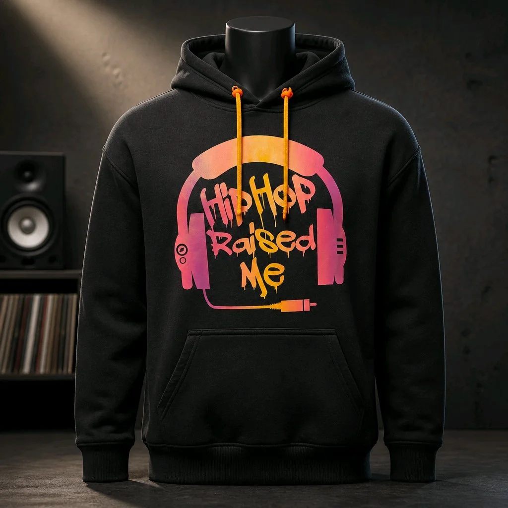 'Hip Hop Raised Me' Graphic Hoodie-XL