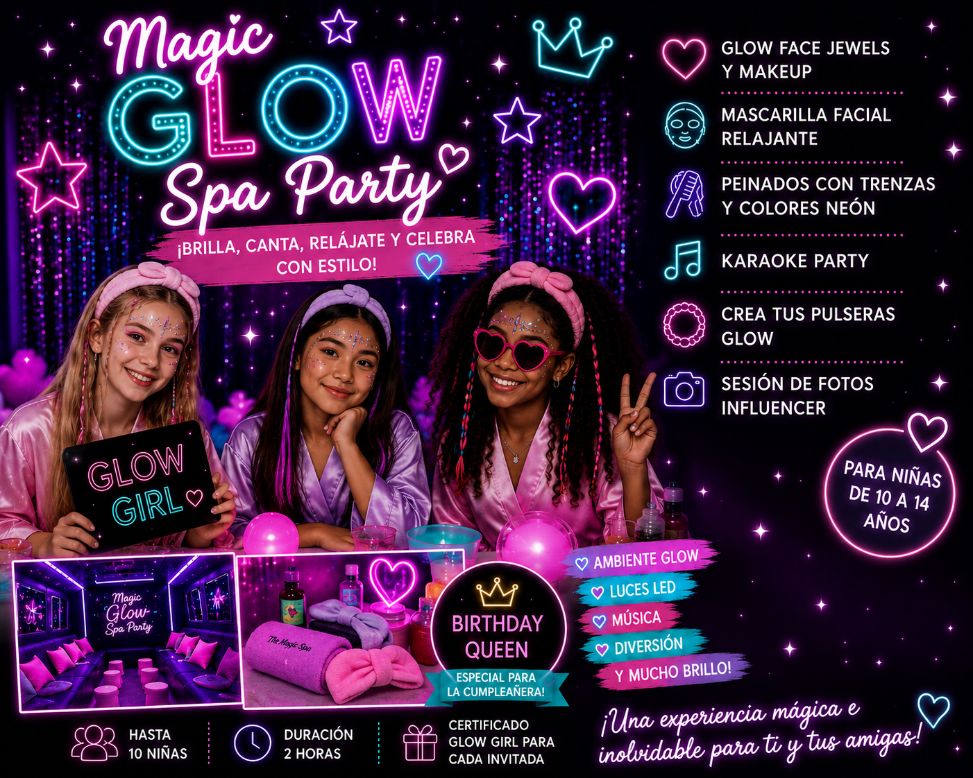 Magic Glow Spa Party