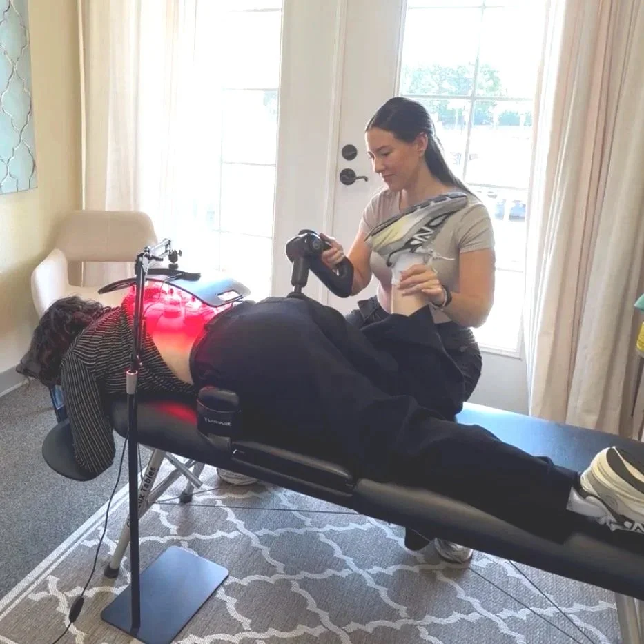 Red light therapy, cupping therapy, soft tissue therapy for low back pain, neck pain, mid back pain, headaches, and migraines