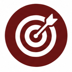 A target with a dartboard pattern and a dart in the bullseye, symbolizing aiming or achieving goals.
